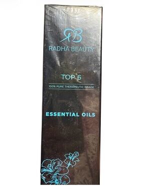Radha Beauty Top 6 Essential Oils - Black with Teal Accents
